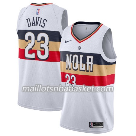 Maillot Homme New Orleans Pelicans Anthony Davis 23 2018-19 Nike Blanc Swingman
